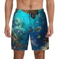 thumbnail image 1 of Lsque Mens Swim Trunks Underwater Fish Turtle Pattern - Bathing Suit Compression Liner - Beach Swim Shorts Swimwear - (S-3XL) - Stretch Quick Dry -Large, 1 of 9