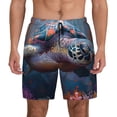 thumbnail image 1 of Lsque Mens Swim Trunks Underwater Lazy Turtle Pattern - Bathing Suit Compression Liner - Beach Swim Shorts Swimwear - (S-3XL) - Stretch Quick Dry -Large, 1 of 9