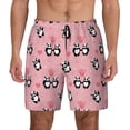 thumbnail image 1 of Lsque Mens Swim Trunks Valentine'S Day Panda Pattern - Bathing Suit Compression Liner - Beach Swim Shorts Swimwear - (S-3XL) - Stretch Quick Dry -, 1 of 9