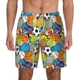 thumbnail image 1 of Lsque Mens Swim Trunks Various Balls Pattern - Bathing Suit Compression Liner - Beach Swim Shorts Swimwear - (S-3XL) - Stretch Quick Dry -Large, 1 of 9
