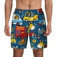 thumbnail image 1 of Lsque Mens Swim Trunks Vehicles Cartoon with Funny Drivers Pattern - Bathing Suit Compression Liner - Beach Swim Shorts Swimwear - (S-3XL) - Stretch Quick Dry -Medium, 1 of 9