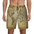 thumbnail image 1 of Lsque Mens Swim Trunks Vintage World Map Pattern - Bathing Suit Compression Liner - Beach Swim Shorts Swimwear - (S-3XL) - Stretch Quick Dry -Medium, 1 of 9
