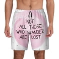 thumbnail image 1 of Lsque Mens Swim Trunks Not All Those Who Wander Are Lost Pattern - Bathing Suit Compression Liner - Beach Swim Shorts Swimwear - (S-3XL) - Stretch Quick Dry -, 1 of 9