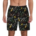 thumbnail image 1 of Lsque Mens Swim Trunks Wasp and Florals Pattern - Bathing Suit Compression Liner - Beach Swim Shorts Swimwear - (S-3XL) - Stretch Quick Dry -Medium, 1 of 9