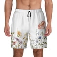 thumbnail image 1 of Lsque Mens Swim Trunks Watercolor Floral Pattern - Bathing Suit Compression Liner - Beach Swim Shorts Swimwear - (S-3XL) - Stretch Quick Dry -3X-Large, 1 of 9