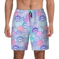 thumbnail image 1 of Lsque Mens Swim Trunks Watercolor Sea Shells 1 Pattern - Bathing Suit Compression Liner - Beach Swim Shorts Swimwear - (S-3XL) - Stretch Quick Dry -3X-Large, 1 of 9