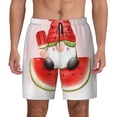 thumbnail image 1 of Lsque Mens Swim Trunks Watermelon Gnome Pattern - Bathing Suit Compression Liner - Beach Swim Shorts Swimwear - (S-3XL) - Stretch Quick Dry -X-Large, 1 of 9