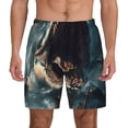 thumbnail image 1 of Lsque Mens Swim Trunks Wave Sailboat Shark Pattern - Bathing Suit Compression Liner - Beach Swim Shorts Swimwear - (S-3XL) - Stretch Quick Dry -XX-Large, 1 of 9