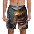 thumbnail image 1 of Lsque Mens Swim Trunks Western Cowboy Duck Pattern - Bathing Suit Compression Liner - Beach Swim Shorts Swimwear - (S-3XL) - Stretch Quick Dry -Large, 1 of 9