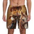 thumbnail image 1 of Lsque Mens Swim Trunks Western Cowboy Guinea Pig Pattern - Bathing Suit Compression Liner - Beach Swim Shorts Swimwear - (S-3XL) - Stretch Quick Dry -Medium, 1 of 9