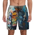 thumbnail image 1 of Lsque Mens Swim Trunks Whimsical Goat Artist Pattern - Bathing Suit Compression Liner - Beach Swim Shorts Swimwear - (S-3XL) - Stretch Quick Dry -Medium, 1 of 9