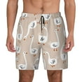 thumbnail image 1 of Lsque Mens Swim Trunks White Goose Pattern - Bathing Suit Compression Liner - Beach Swim Shorts Swimwear - (S-3XL) - Stretch Quick Dry -X-Large, 1 of 9