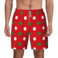 thumbnail image 1 of Lsque Mens Swim Trunks White and Green Polka Dot Pattern - Bathing Suit Compression Liner - Beach Swim Shorts Swimwear - (S-3XL) - Stretch Quick Dry -3X-Large, 1 of 9
