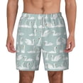 thumbnail image 1 of Lsque Mens Swim Trunks White Swan Pattern - Bathing Suit Compression Liner - Beach Swim Shorts Swimwear - (S-3XL) - Stretch Quick Dry -Medium, 1 of 9