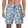 thumbnail image 1 of Lsque Mens Swim Trunks Winter Knit Hat and Socks Pattern - Bathing Suit Compression Liner - Beach Swim Shorts Swimwear - (S-3XL) - Stretch Quick Dry -Small, 1 of 9