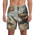 thumbnail image 1 of Lsque Mens Swim Trunks Wood Grain Shark Pattern - Bathing Suit Compression Liner - Beach Swim Shorts Swimwear - (S-3XL) - Stretch Quick Dry -Medium, 1 of 9