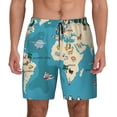 thumbnail image 1 of Lsque Mens Swim Trunks World Map With Animal Pattern - Bathing Suit Compression Liner - Beach Swim Shorts Swimwear - (S-3XL) - Stretch Quick Dry -X-Large, 1 of 9