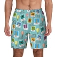thumbnail image 1 of Lsque Mens Swim Trunks World Travel1 Pattern - Bathing Suit Compression Liner - Beach Swim Shorts Swimwear - (S-3XL) - Stretch Quick Dry -XX-Large, 1 of 9