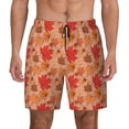 thumbnail image 1 of Lsque Mens Swim Trunks Yellow And Red Maple Leaves Pattern - Bathing Suit Compression Liner - Beach Swim Shorts Swimwear - (S-3XL) - Stretch Quick Dry -Medium, 1 of 9