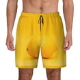 thumbnail image 1 of Lsque Mens Swim Trunks Yellow Lemon Pattern - Bathing Suit Compression Liner - Beach Swim Shorts Swimwear - (S-3XL) - Stretch Quick Dry -Medium, 1 of 9