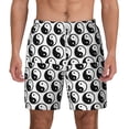 thumbnail image 1 of Lsque Mens Swim Trunks Yin Yang Pattern - Bathing Suit Compression Liner - Beach Swim Shorts Swimwear - (S-3XL) - Stretch Quick Dry -Large, 1 of 9