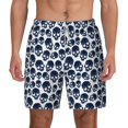 thumbnail image 1 of Lsque Mens Swim Trunks black Skull white Pattern - Bathing Suit Compression Liner - Beach Swim Shorts Swimwear - (S-3XL) - Stretch Quick Dry -Medium, 1 of 9