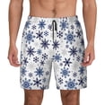 thumbnail image 1 of Lsque Mens Swim Trunks blue Snowflake Prints Pattern - Bathing Suit Compression Liner - Beach Swim Shorts Swimwear - (S-3XL) - Stretch Quick Dry -, 1 of 9