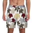 thumbnail image 1 of Lsque Mens Swim Trunks colorful Maple Pattern - Bathing Suit Compression Liner - Beach Swim Shorts Swimwear - (S-3XL) - Stretch Quick Dry -Small, 1 of 9
