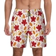 thumbnail image 1 of Lsque Mens Swim Trunks fall laef Maple Pattern - Bathing Suit Compression Liner - Beach Swim Shorts Swimwear - (S-3XL) - Stretch Quick Dry -Large, 1 of 9