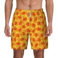 thumbnail image 1 of Lsque Mens Swim Trunks fall retro maple leaf Pattern - Bathing Suit Compression Liner - Beach Swim Shorts Swimwear - (S-3XL) - Stretch Quick Dry -Large, 1 of 9