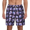 thumbnail image 1 of Lsque Mens Swim Trunks flower Skull rose Pattern - Bathing Suit Compression Liner - Beach Swim Shorts Swimwear - (S-3XL) - Stretch Quick Dry -Small, 1 of 9