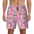 thumbnail image 1 of Lsque Mens Swim Trunks pink Holiday Joy Pattern - Bathing Suit Compression Liner - Beach Swim Shorts Swimwear - (S-3XL) - Stretch Quick Dry -Small, 1 of 9
