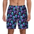 thumbnail image 1 of Lsque Mens Swim Trunks purple flower blue Skull Pattern - Bathing Suit Compression Liner - Beach Swim Shorts Swimwear - (S-3XL) - Stretch Quick Dry -XX-Large, 1 of 9
