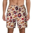 thumbnail image 1 of Lsque Mens Swim Trunks rock music Skull record Pattern - Bathing Suit Compression Liner - Beach Swim Shorts Swimwear - (S-3XL) - Stretch Quick Dry -, 1 of 9