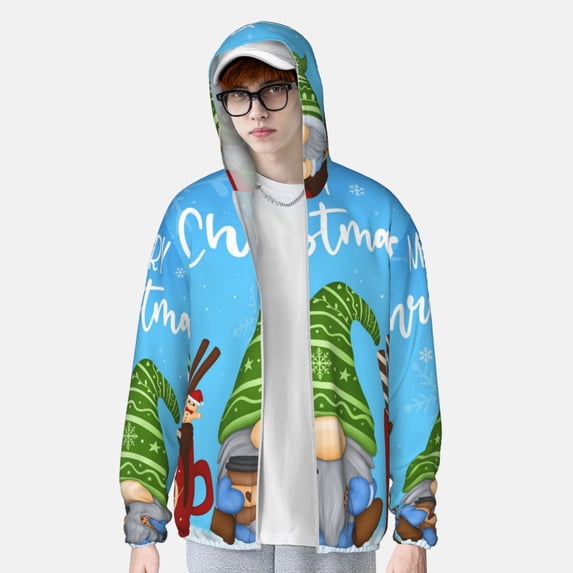 Lsque Merry Christmas Gnome UPF 50+ Lightweight Sun Protection Men's Women's Long Sleeve Shirt, Hoodie Performance -XX-Large