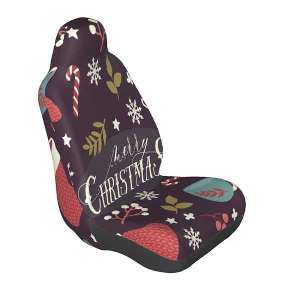 Lsque Merry Christmas Pattern Car Seat Covers for Front Seats , Waterproof Seat Covers for Cars, Sporty Front Seat Covers,Car Seat Cover Protector Front Seats