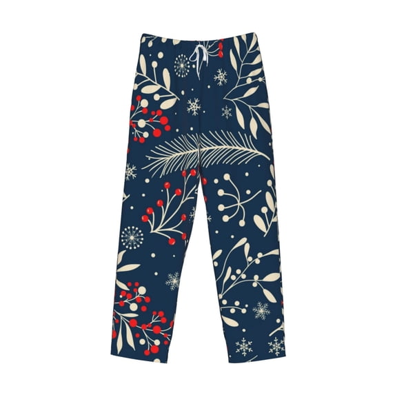 Lsque Merry Christmas Print Men's Pajama Pants, Lounge Pant - Comfortable Home Wear,Elastic Waistband, Stylish Design-Medium