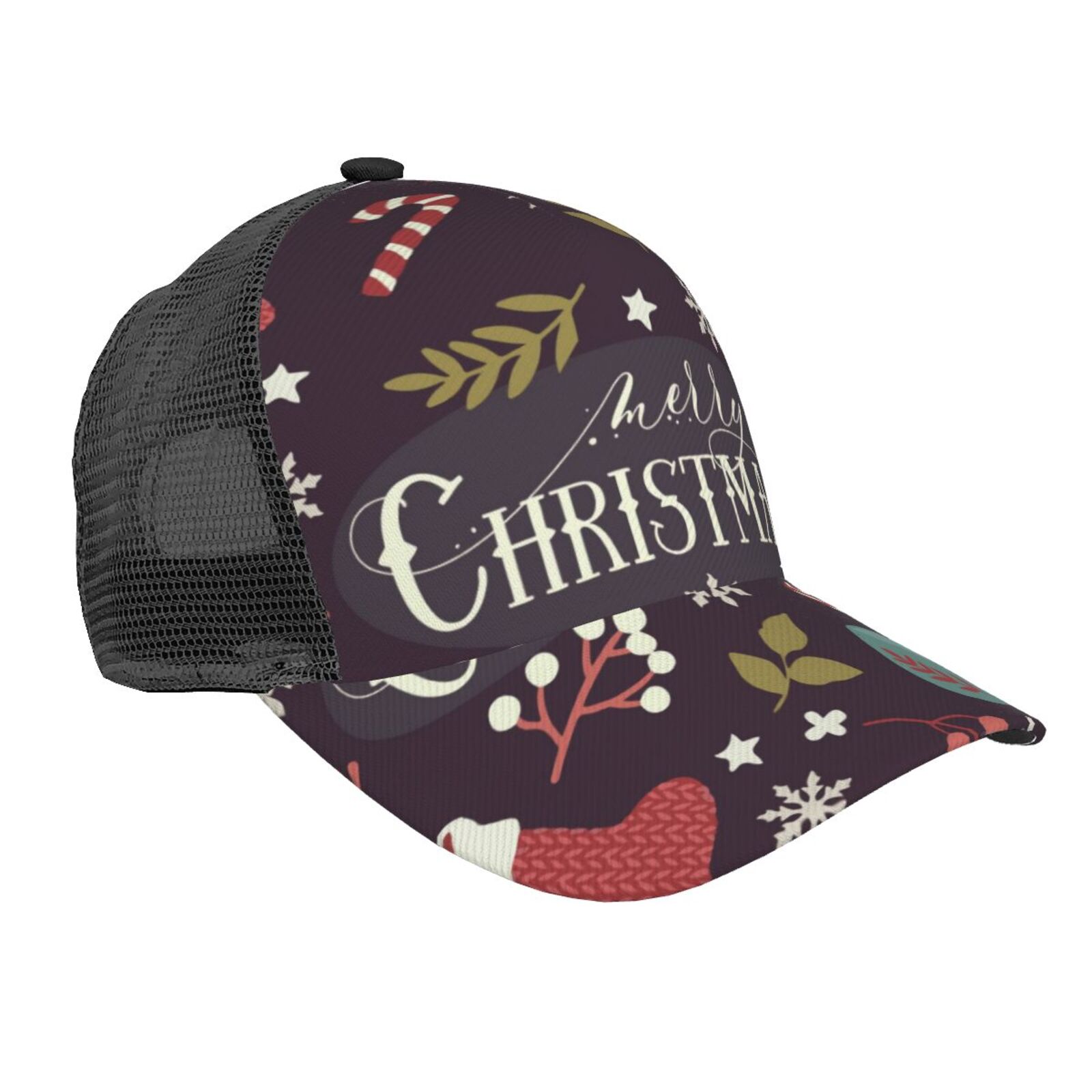 Lsque Merry Christmas Printed Trucker Hat - Baseball Cap for  display picture 3
