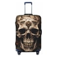 thumbnail image 1 of Lsque Metal Style Horned Skull Printed Luggage Cover, Travel Luggage Protector,Scratch and Dirt Resistant, Fits 18-32 Inch Luggage - X-Large, 1 of 9