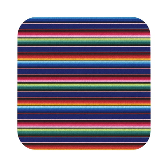 Lsque Mexican Blanket stripes Pattern 4" Drink Coasters Set of 6, Leather Absorbent Coasters, Table Coaster Set Decorative Coffee Cup Coasters Housewarming Gift,Square