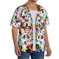 thumbnail image 1 of Lsque Mexican Bright Style print Men's Cuban Collar Short Sleeve Shirt Summer Beachwear Casual Button Down Fashionable Vacation Leisure Shirt-XX-Large, 1 of 7