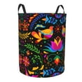 thumbnail image 1 of Lsque Mexican Flower Traditional1 pattern Laundry Hamper Basket, Tall Woven Rope Hamper Basket for Clothes, Lightweight Storage Basket, Collapsible Waterproof-Small, 1 of 8