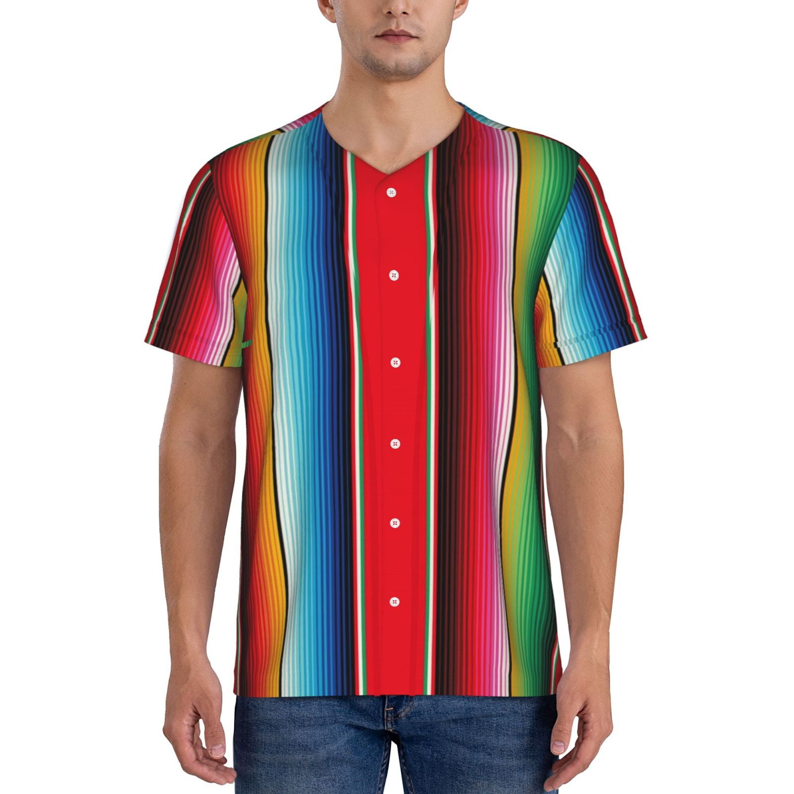 Serape Baja Print Men's Short Sleeve Shirt