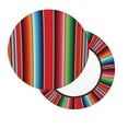 thumbnail image 1 of Lsque Mexican Serape Blanket Stripes Round Bar chair cushion covers Velvet Fabric Premium Comfort Protects from Scratches and Stains for 14-17 Inch Chair- 14 inch, 1 of 7