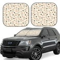 thumbnail image 1 of Lsque Milk Tea 2 PCS Windshield Sun Shade | CarFoldable Window Covers | Car Accessories Reflect UV for Universal Cars SUV Truck | Medium, 1 of 7