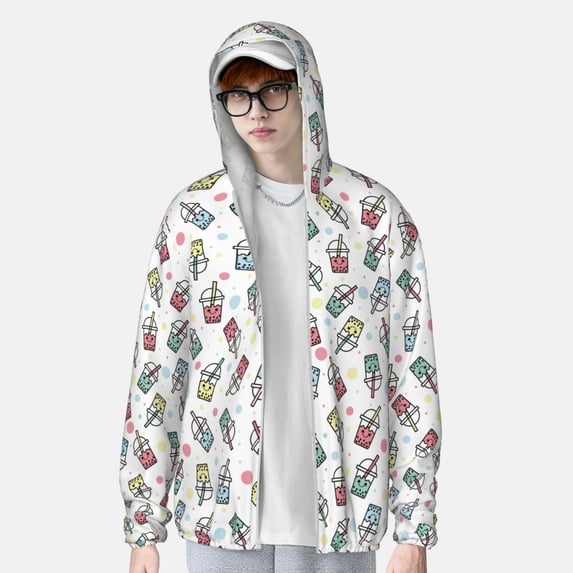 Lsque Milk Tea UPF 50+ Lightweight Sun Protection Men's Women's Long Sleeve Shirt, Hoodie Performance -3X-Large
