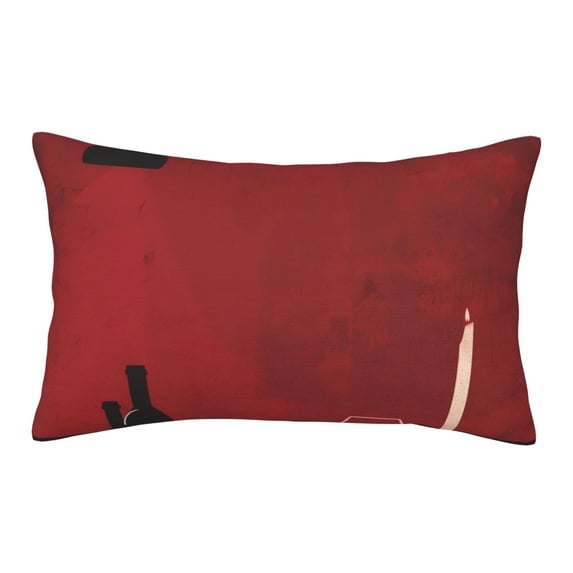 Lsque Minimalist Romantic Dinner Pattern Pillow Case – Soft & Cozy Throw Pillow Cover, Hypoallergenic Cushion Case for Sleeping Women with Envelope Closure-16"x24"