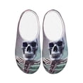 thumbnail image 1 of Lsque Mist Sunflower Skull Pattern Womens Comfort Cotton on Scuff With Memory Foam and Anti-skid Sole Slipper-44/45, 1 of 7