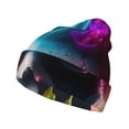 thumbnail image 1 of Lsque Modern Abstract Colorful Skull A Pattern Knitted Beanie, Unisex Winter Hat, Knit Hat Winter Beanies Thick Fisherman Beanies Cuffed Plain Skull Caps, 1 of 6