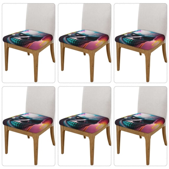 Lsque Modern Abstract Colorful Skull A Printed Square Couch Cushion Covers, Floral Sofa Cushion Covers Replacement, Stretch Couch Covers for Couch-16.9in